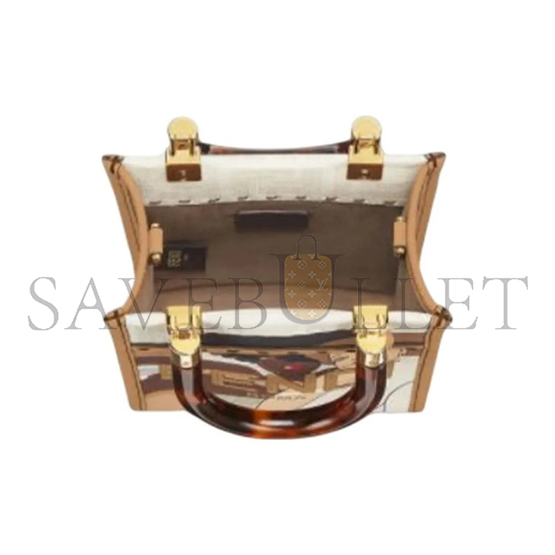 F**di glazed fabric plexiglass ff logo bikini girls mini 8bs051ajh8f1hdu (18*13*6.5cm)